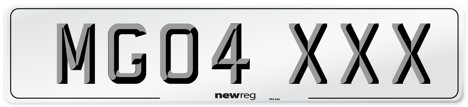MG04 XXX Number Plate from New Reg